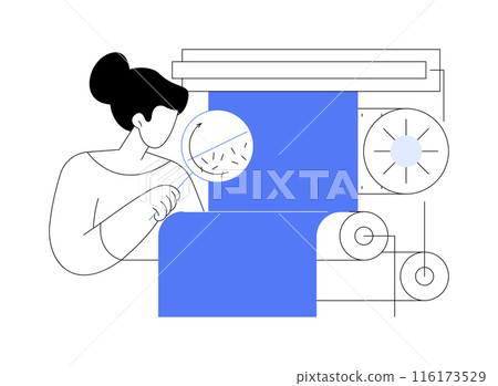 Fabric brushing abstract concept vector illustration. Fabric brushing abstract concept vector illustration. 116173529