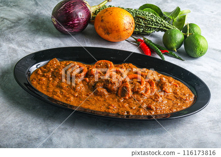 Indian cuisine - Masala with calamari Indian cuisine - Masala with calamari 116173816