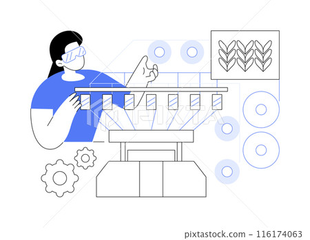 Knitted fabrics abstract concept vector illustration. Knitted fabrics abstract concept vector illustration. 116174063
