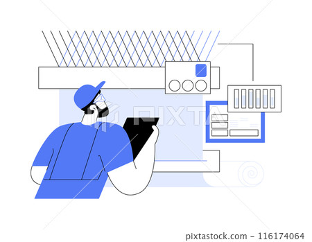 Woven fabrics abstract concept vector illustration. 116174064