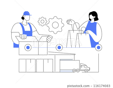 Distribution channel abstract concept vector illustration. 116174083