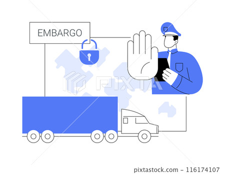 Embargo abstract concept vector illustration. 116174107