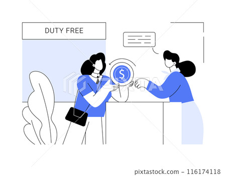 Tax free service abstract concept vector illustration. Tax free service abstract concept vector illustration. 116174118
