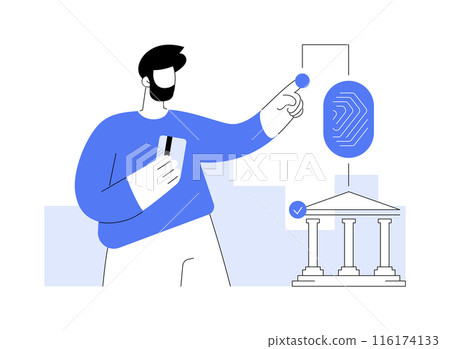 Biometric identification abstract concept vector illustration. 116174133