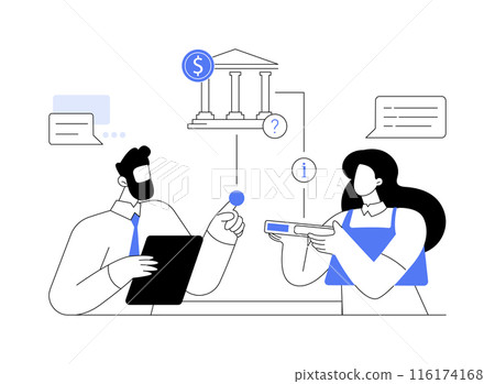 Personal bank assistant abstract concept vector illustration. 116174168