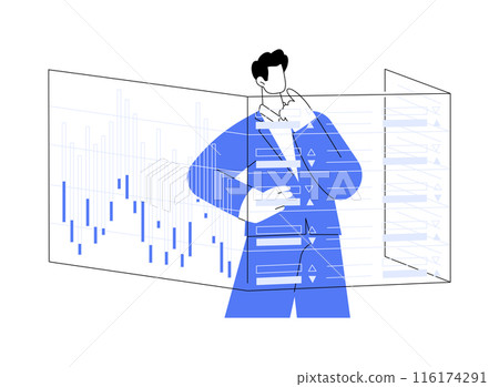 Stock market trader abstract concept vector illustration. Stock market trader abstract concept vector illustration. 116174291
