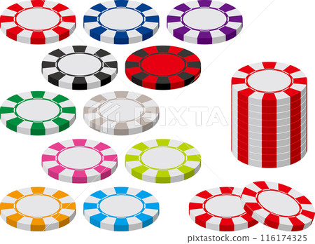 Casino chip illustration collection 116174325
