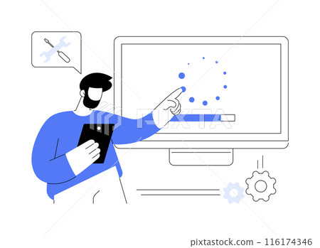 Remote troubleshooting abstract concept vector illustration. 116174346
