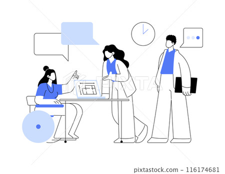 Inclusion at a workplace abstract concept vector illustration. 116174681