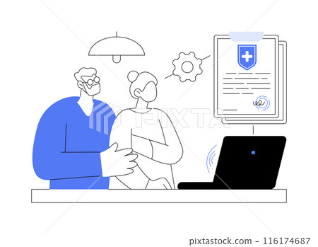 Health insurance for seniors abstract concept vector illustration. 116174687