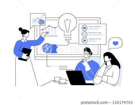 Presentation of creative idea abstract concept vector illustration. Presentation of creative idea abstract concept vector illustration. 116174703