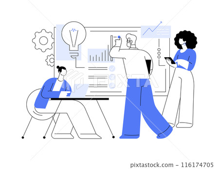 Brainstorming with creative team abstract concept vector illustration. Brainstorming with creative team abstract concept vector illustration. 116174705