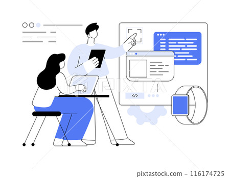 Wearable app development abstract concept vector illustration. 116174725