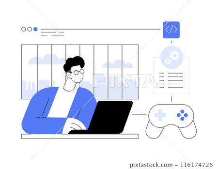 Online game development abstract concept vector illustration. 116174726