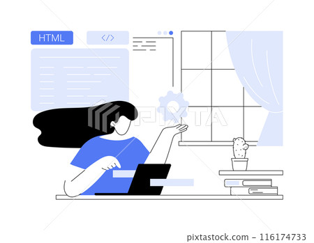 HTML coding abstract concept vector illustration. 116174733