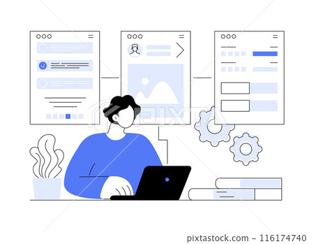 UX wireframes abstract concept vector illustration. UX wireframes abstract concept vector illustration. 116174740