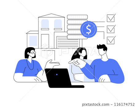 Offering the best mortgage deal abstract concept vector illustration. 116174752