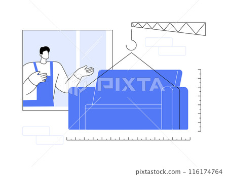 Large object moving abstract concept vector illustration. 116174764