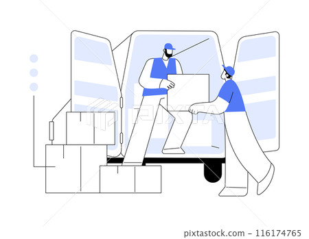 Truck loading abstract concept vector illustration. 116174765