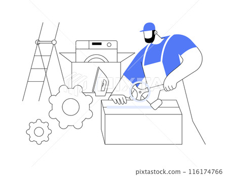 Packing belongings abstract concept vector illustration. 116174766