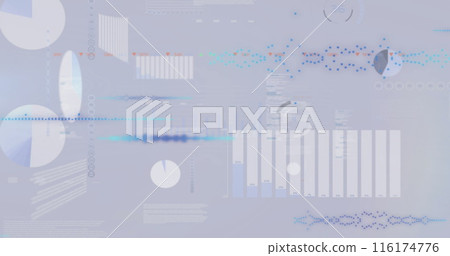 Image of financial data processing and statistics over light background 116174776