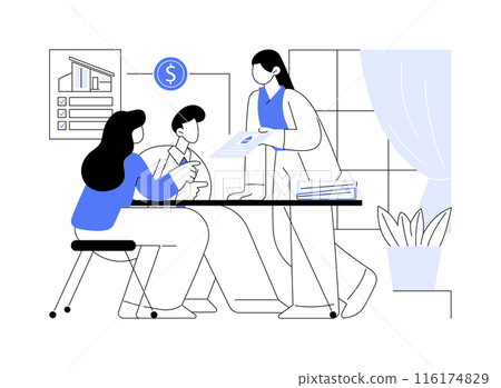 Broker service abstract concept vector illustration. 116174829