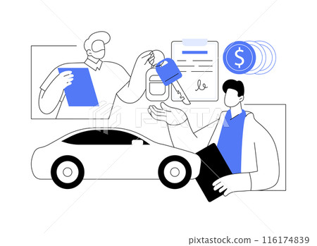 Buying car abstract concept vector illustration. 116174839