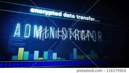 Image of text and data processing over dark background 116174928