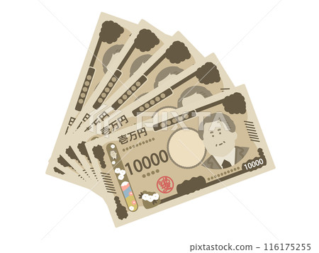 New banknotes: 5 new 10,000 yen bills, banknote illustration 116175255