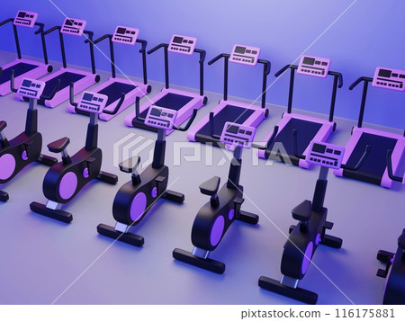 Isometric illustration of a sports gym 116175881