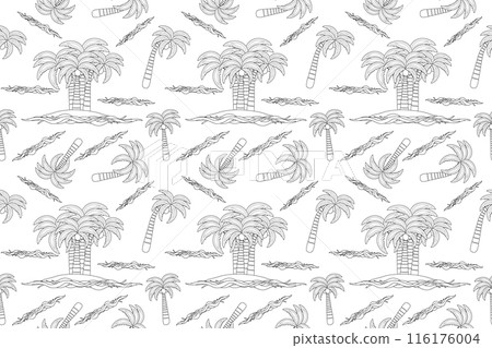 Tropical Beach Coloring Page Tropical Beach Coloring Page 116176004