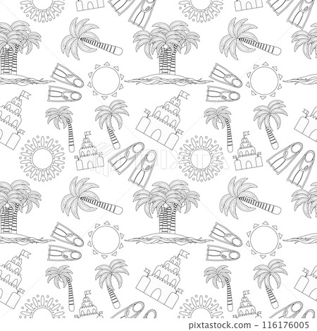Summer Beach Fun Coloring Page Summer Beach Fun Coloring Page 116176005
