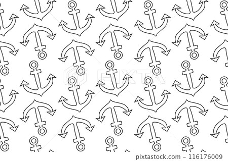 Anchor Seamless Pattern Coloring Page 116176009
