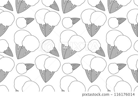 Ice Cream Cone Coloring Pattern 116176014