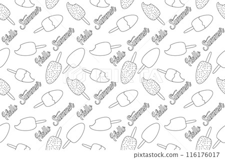 Ice Cream Pattern Coloring Page 116176017