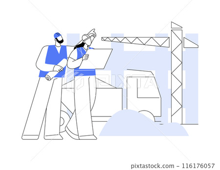 Construction observation abstract concept vector illustration. 116176057