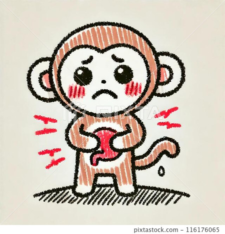 Monkey has a stomach ache Monkey has a stomach ache 116176065