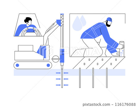 Vertical drain abstract concept vector illustration. 116176088