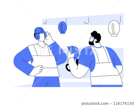 Protective clothing abstract concept vector illustration. 116176130