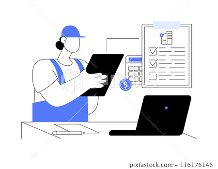 Construction cost management abstract concept vector illustration. 116176146