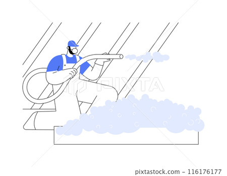 Blown-in insulation abstract concept vector illustration. 116176177