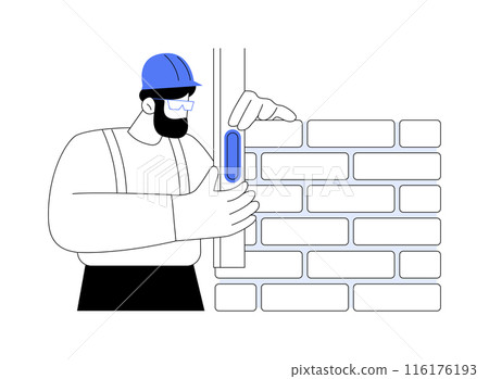 Levelling bricks abstract concept vector illustration. Levelling bricks abstract concept vector illustration. 116176193