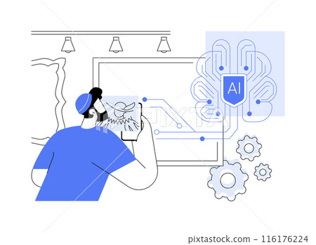 AI-Generated Augmented Reality Art abstract concept vector illustration. 116176224
