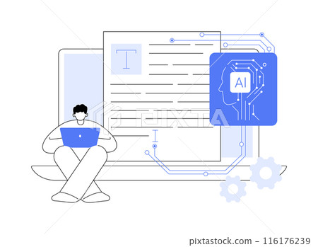 AI-Driven Creative Writing abstract concept vector illustration. 116176239
