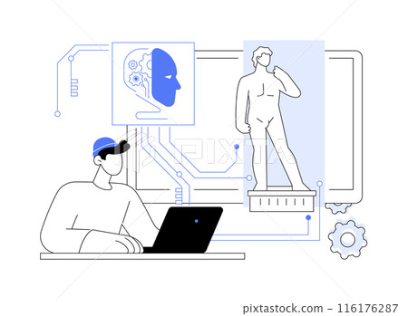 AI-Generated Art abstract concept vector illustration. AI-Generated Art abstract concept vector illustration. 116176287