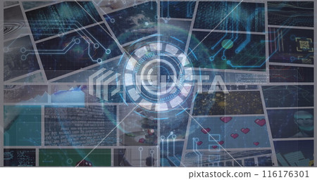 Image of scope scanning and data processing on screens Image of scope scanning and data processing on screens 116176301