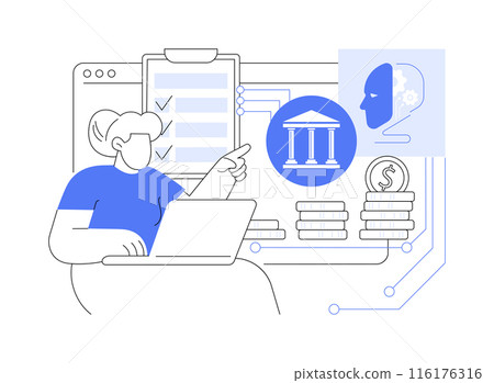 AI-Streamlined Retirement Planning abstract concept vector illustration. 116176316