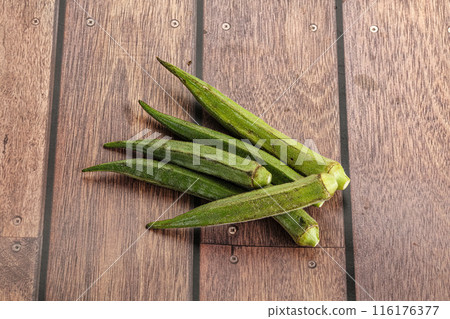 Natural organic raw green okra Natural organic raw green okra 116176377