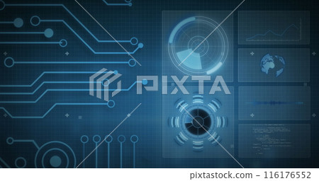Image of data processing over dark background Image of data processing over dark background 116176552
