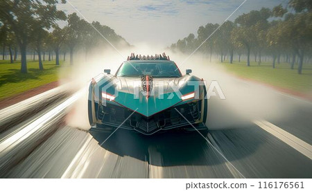 A futuristic monster car that explodes 116176561